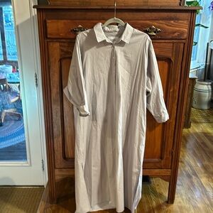 Cotton spandex maxi shirt dress